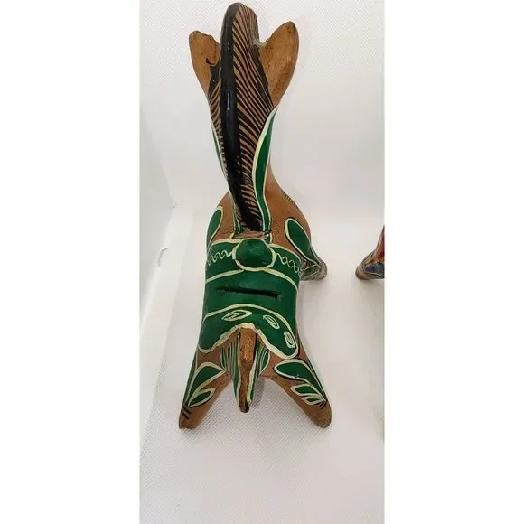 Vintage 70's Mexican Tonala Ceramic Coin Horse Figurines